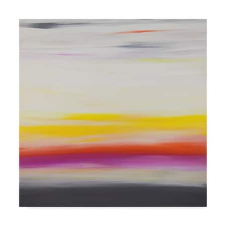 Hilary Winfield 'Sunset Yellow Purple' Canvas Art,14x14